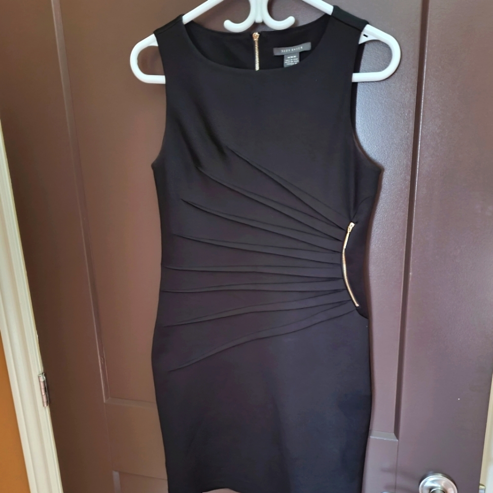 Suzy Shier black cocktail dress.